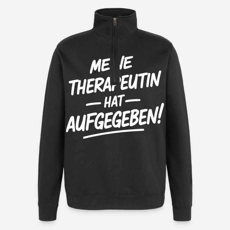 Mon thérapeute a abandonné - Sweat à zip 1/4 - noir