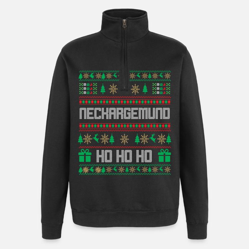 Pull de Noël Neckargemünd - Sweat à zip 1/4 - noir