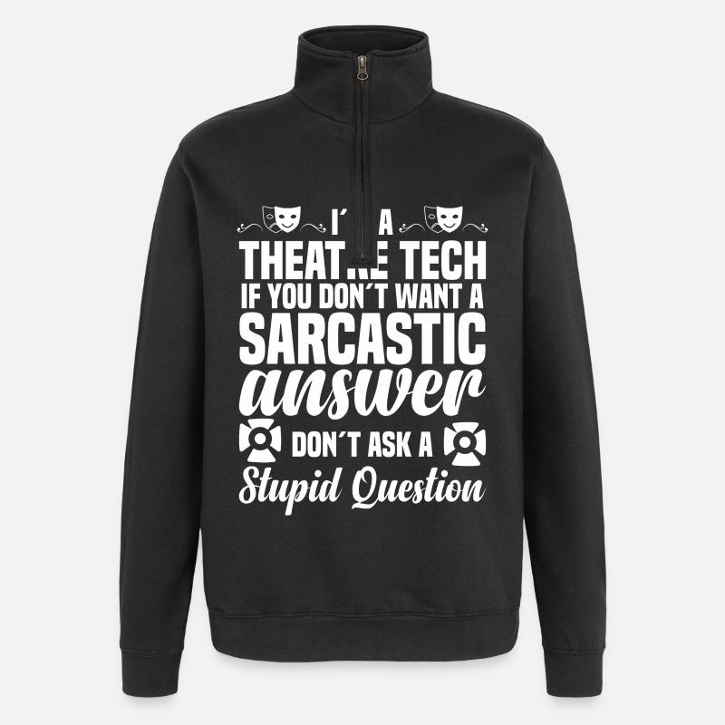 Theaterhelfer Theaternerd Theatertechniker - Quarter-Zip-Sweatshirt - Schwarz