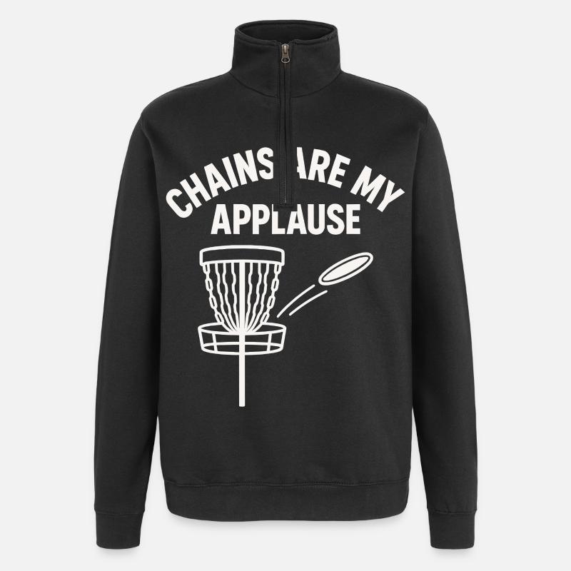 Ketten Sind Mein Applaus Discgolf - Quarter-Zip-Sweatshirt - Schwarz