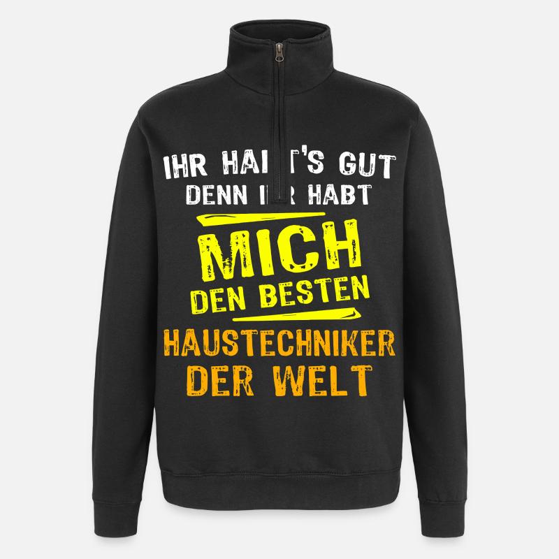 Don de technicien en maison - Sweat à zip 1/4 - noir