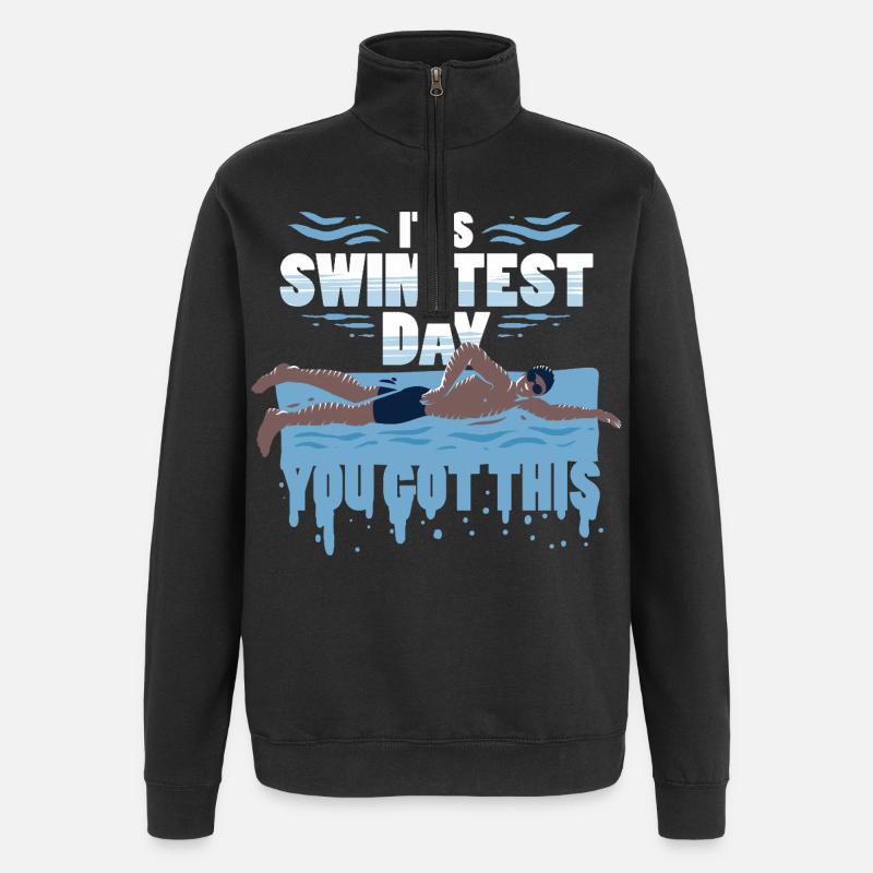 Schwimmlehrer It's Swim Test Day - Quarter-Zip-Sweatshirt - Schwarz