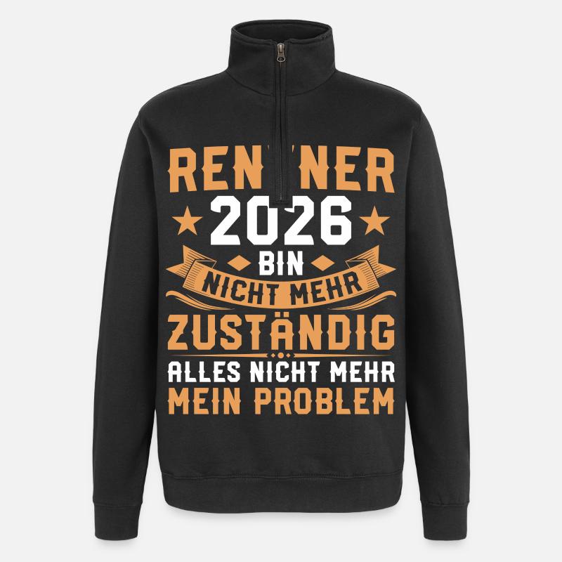 Retraite non responsable - Retraités 2026 - Sweat à zip 1/4 - noir
