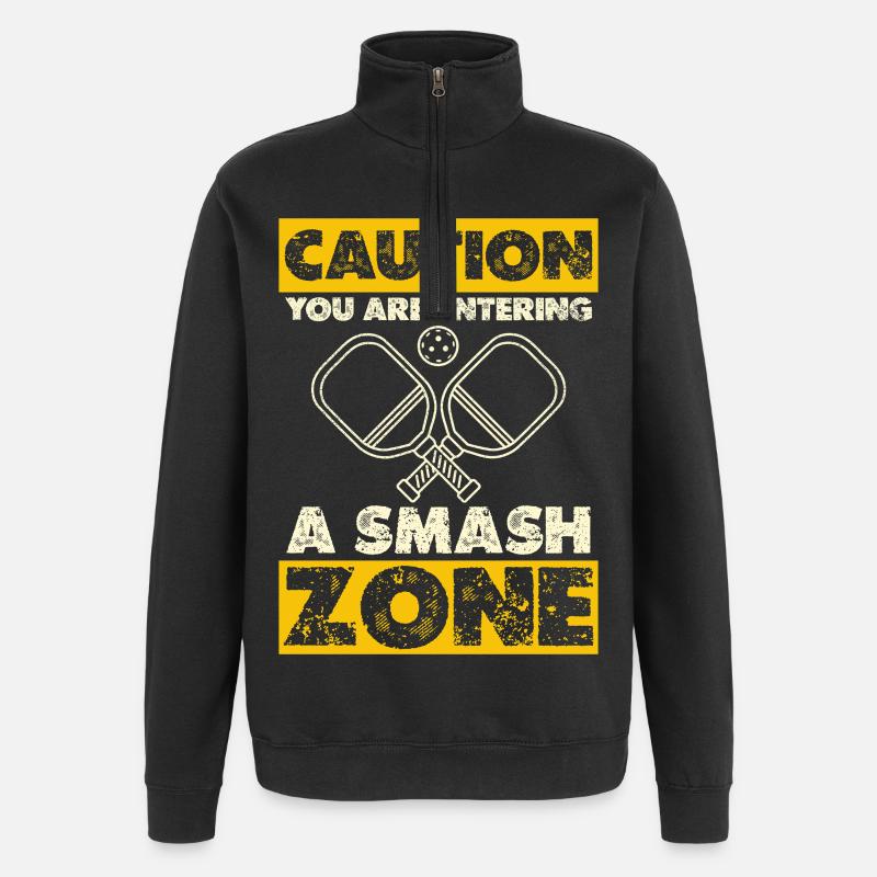 Vorsicht: Smash Zone - Quarter-Zip-Sweatshirt - Schwarz