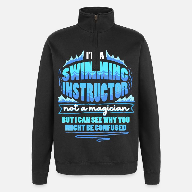 Swimming instructor - Quarter-Zip Sweatshirt - black