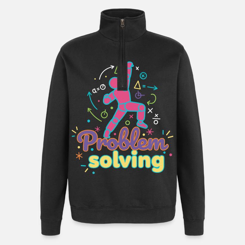 Problem Solving Climbing Rock Bouldering Fun - Quarter-Zip Sweatshirt - black