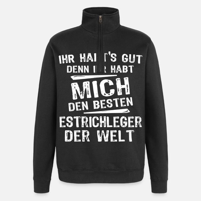 Estrichleger - Quarter-Zip-Sweatshirt - Schwarz