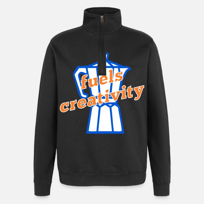 Créativité du café - Sweat à zip 1/4 - noir
