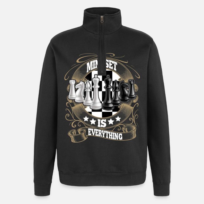 Schach - Quarter-Zip-Sweatshirt - Schwarz