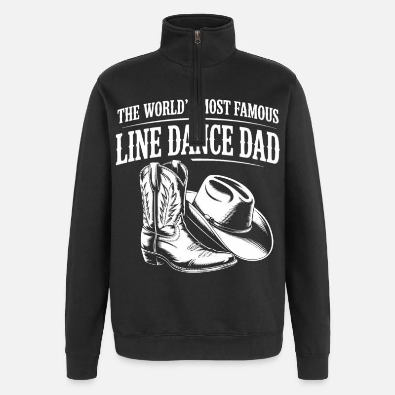 Line Dance Dad Western Boots - Quarter-Zip Sweatshirt - black