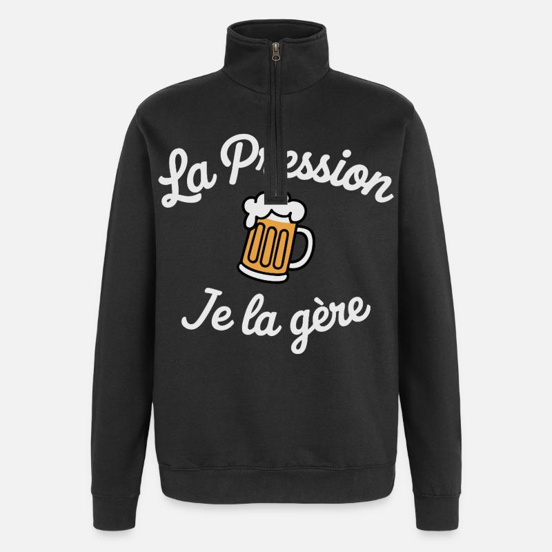 LAPRESSION1 - Sweat à zip 1/4 - noir