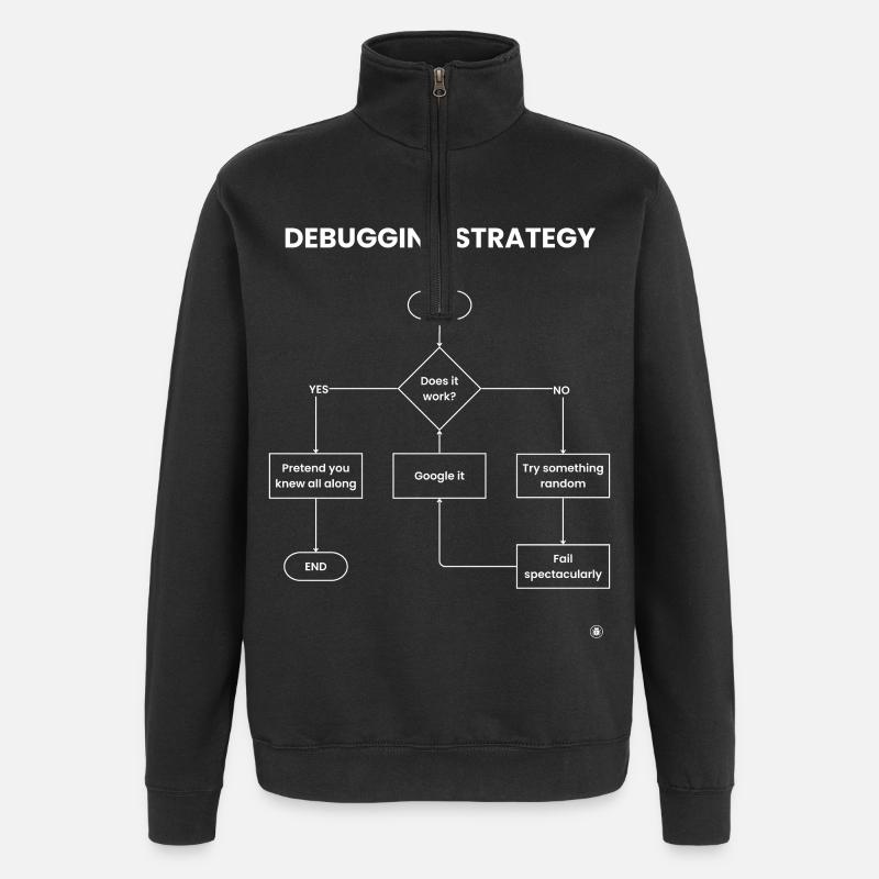 Debugging-Strategie-Flussdiagramm – Funktioniert es Geschenk - Quarter-Zip-Sweatshirt - Schwarz