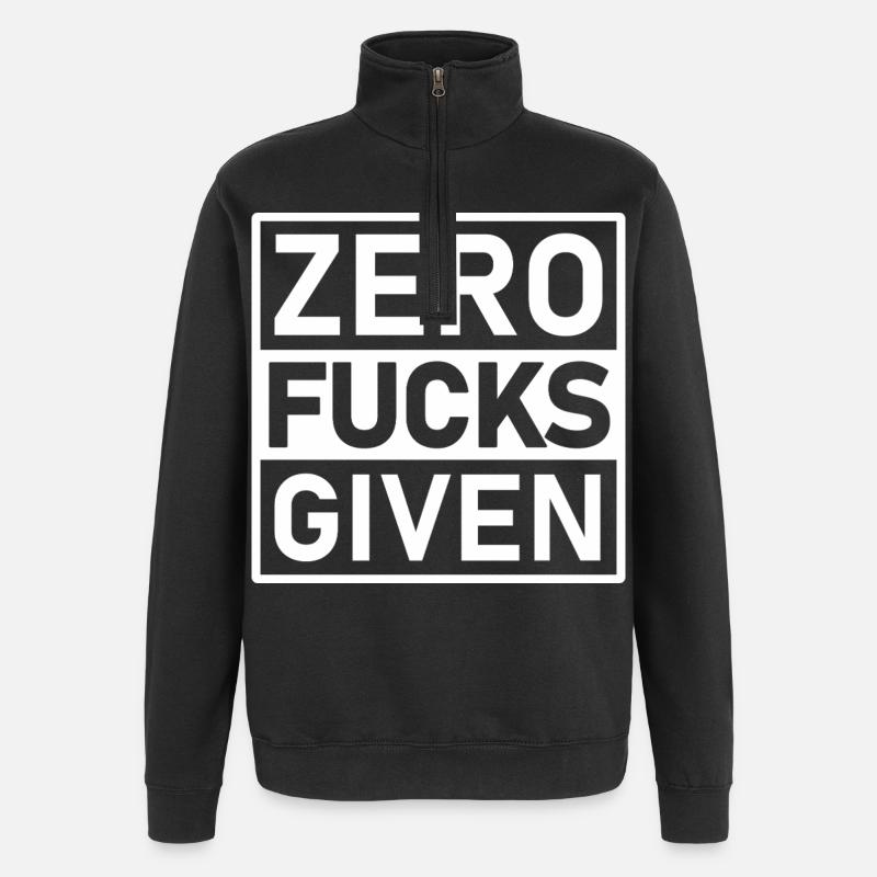 Étiquette d’avertissement de zéro enfoiré - Sweat à zip 1/4 - noir