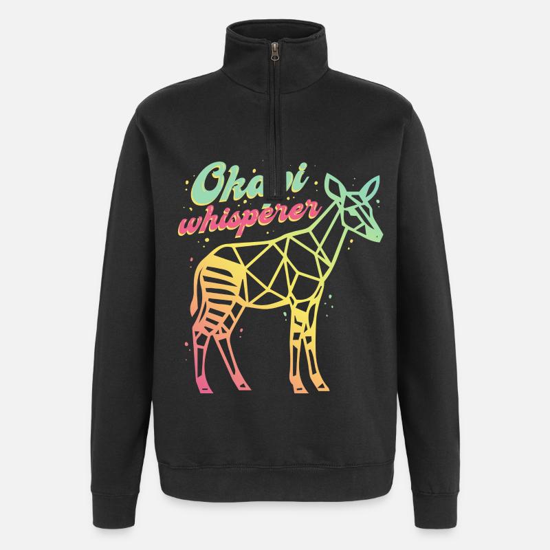 Le Murmureur d’Okapi - Sweat à zip 1/4 - noir