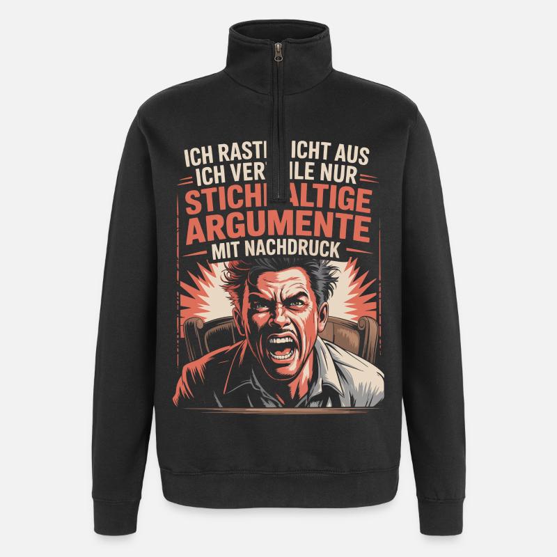 Convincing arguments emphatically - Quarter-Zip Sweatshirt - black