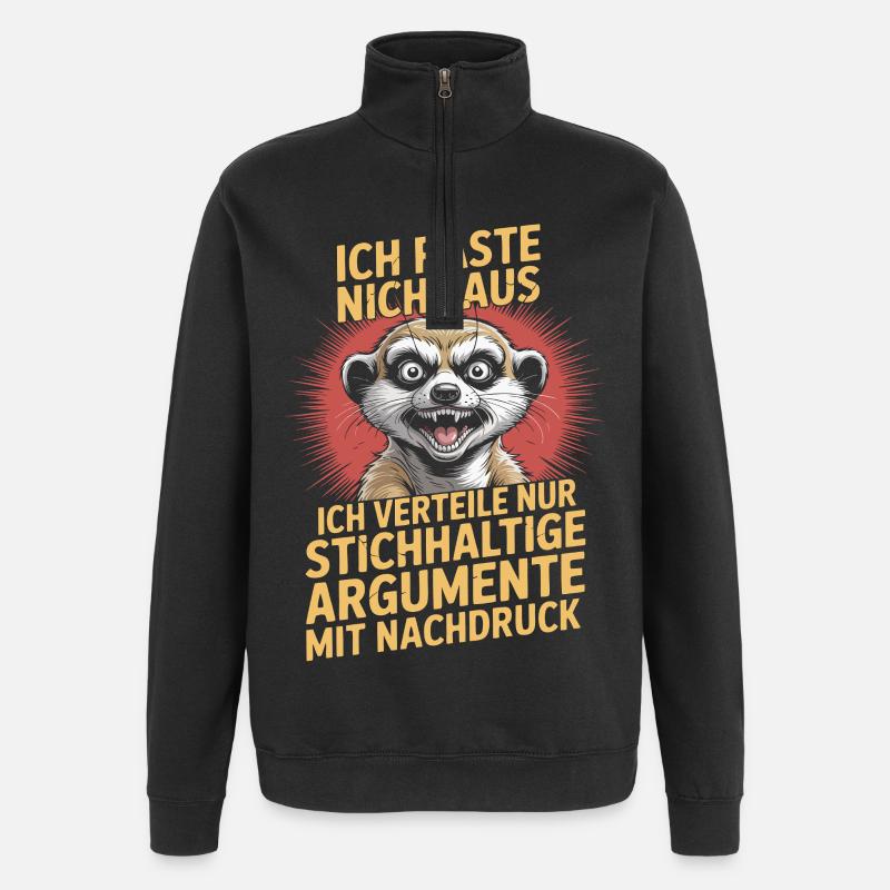 Meerkat Valid Arguments Gag - Quarter-Zip Sweatshirt - black