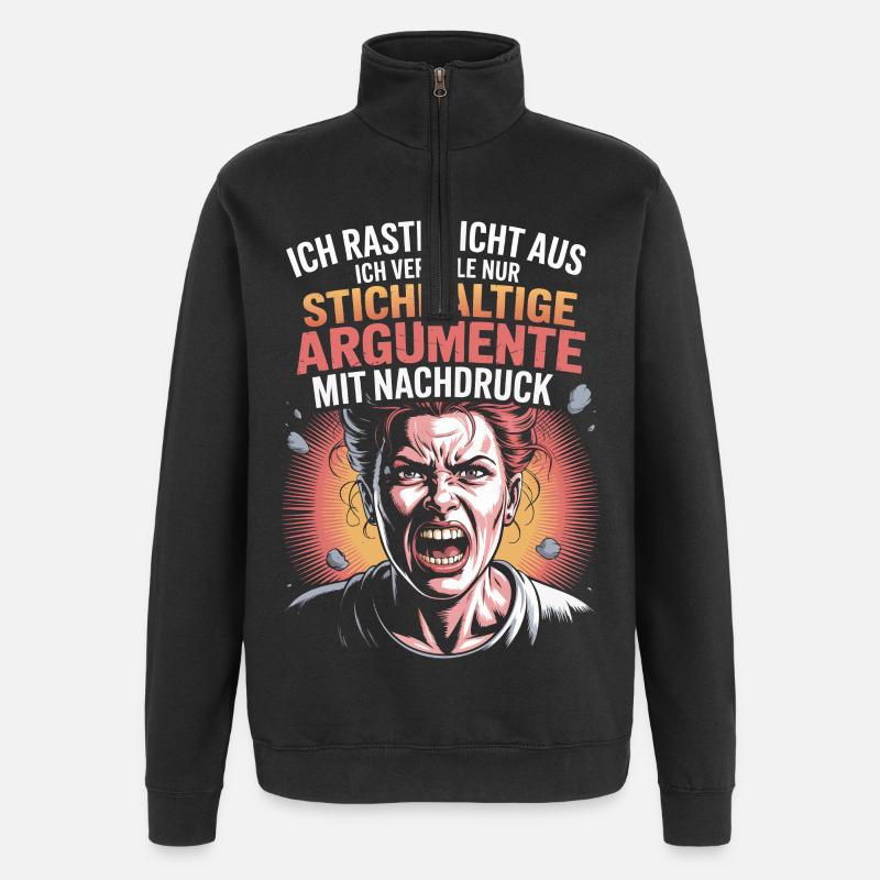 Arguments valides de la femme comique - Sweat à zip 1/4 - noir