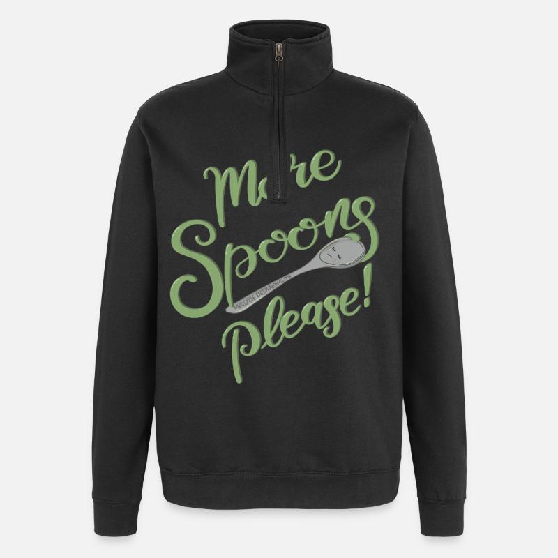 Plus de cuillères, s’il vous plaît ! - Sweat à zip 1/4 - noir