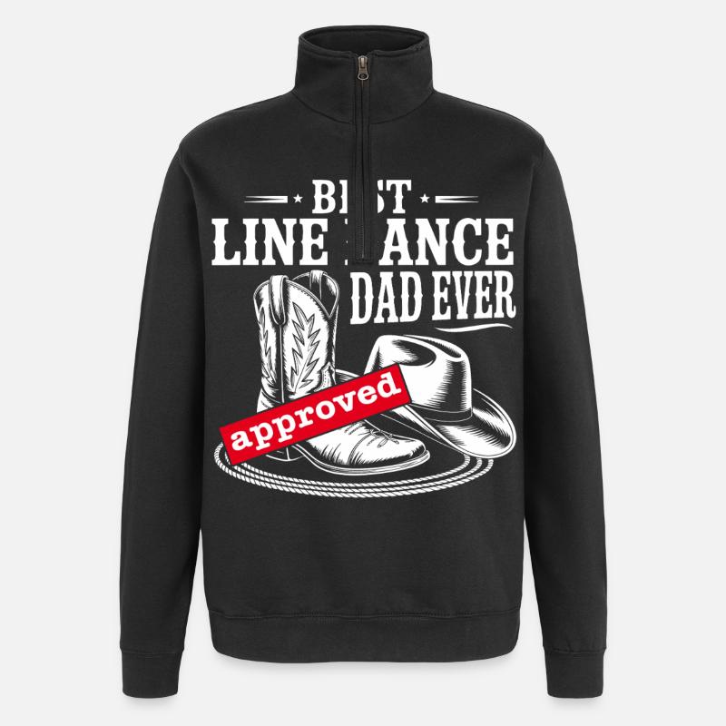 Best Line Dance Dad Ever - Quarter-Zip Sweatshirt - black