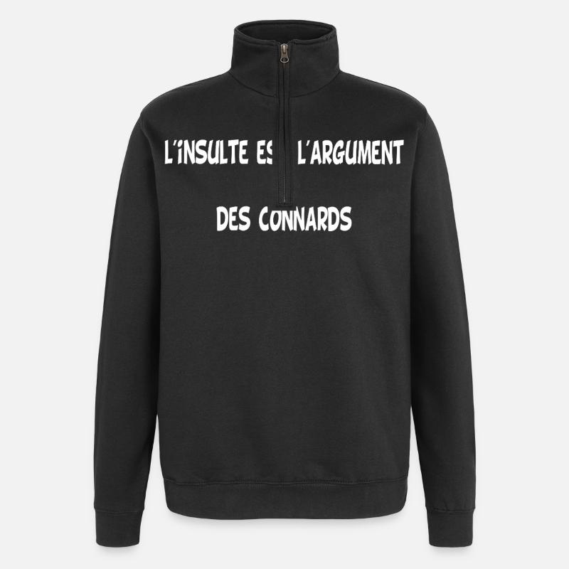 Die Beleidigung (weiß) - Quarter-Zip-Sweatshirt - Schwarz