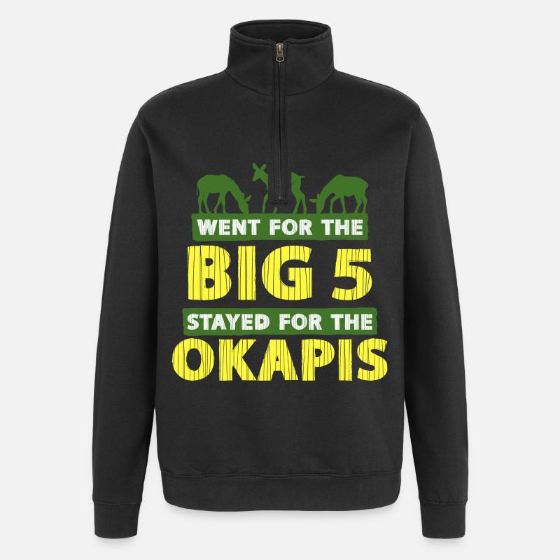 Okapi Animal - Sweat à zip 1/4 - noir