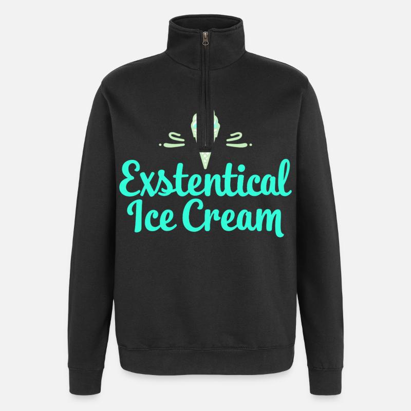 Existenzielle Eiscreme Lustiger Spruch Eis Waffel - Quarter-Zip Sweatshirt - black