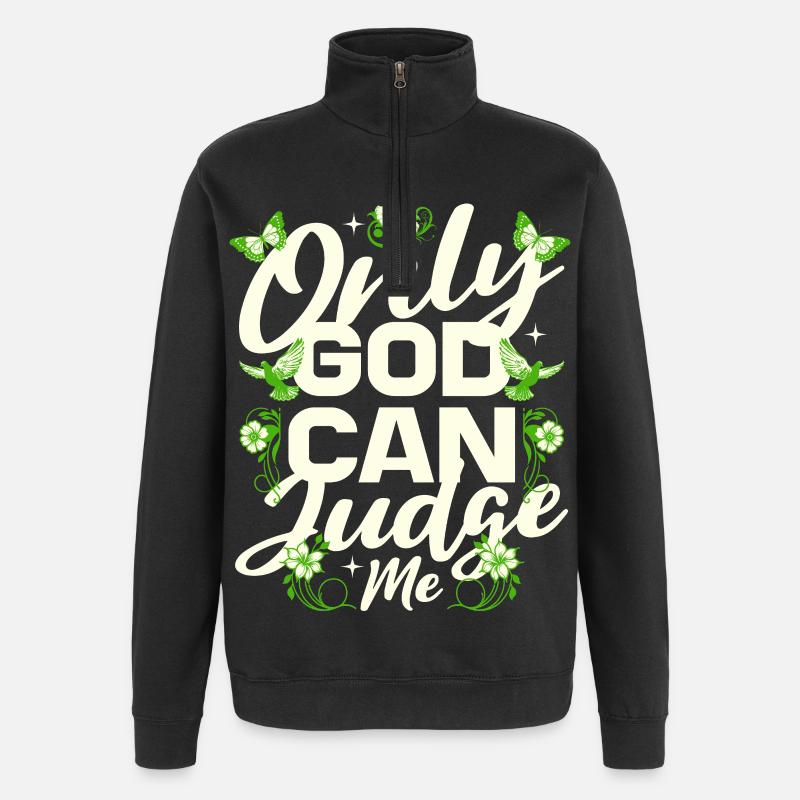 Nur Gott kann mich richten - Quarter-Zip-Sweatshirt - Schwarz