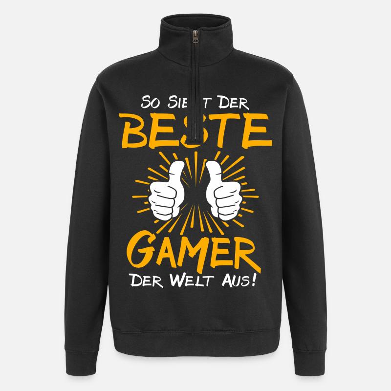 Gamer Geschenkidee - Quarter-Zip-Sweatshirt - Schwarz