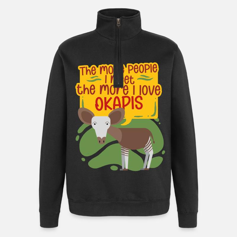 Okapi Tier - Quarter-Zip-Sweatshirt - Schwarz