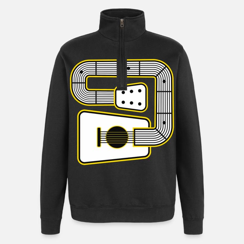 Guitare à forme abstraite - Sweat à zip 1/4 - noir