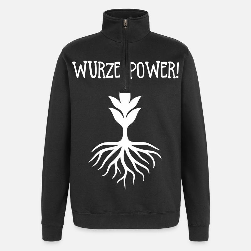 Wurzelpower Gärtner - Quarter-Zip-Sweatshirt - Schwarz