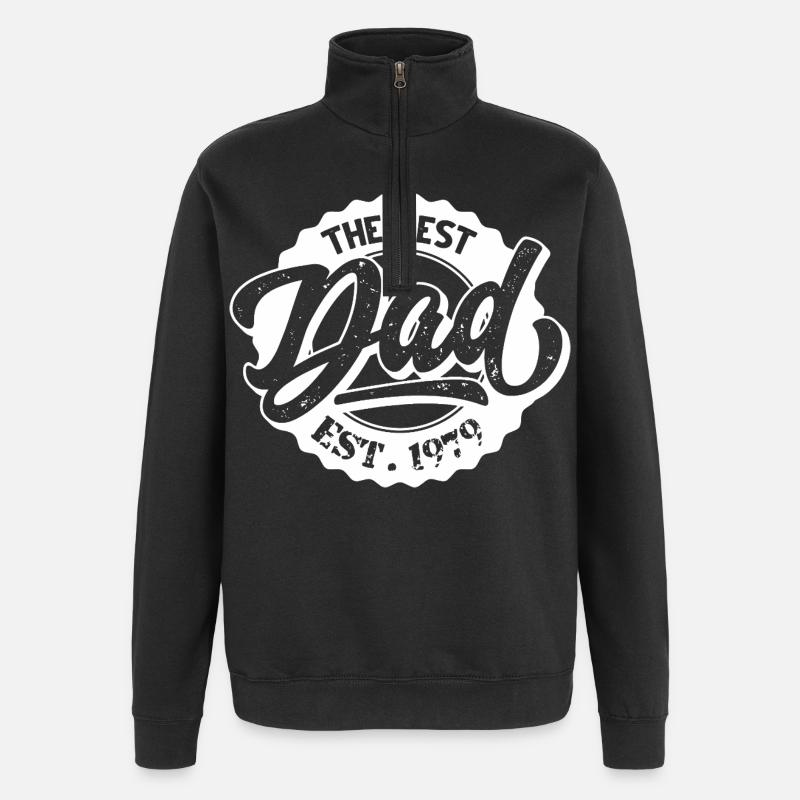 The Best Dad EST 1979 - Quarter-Zip-Sweatshirt - Schwarz