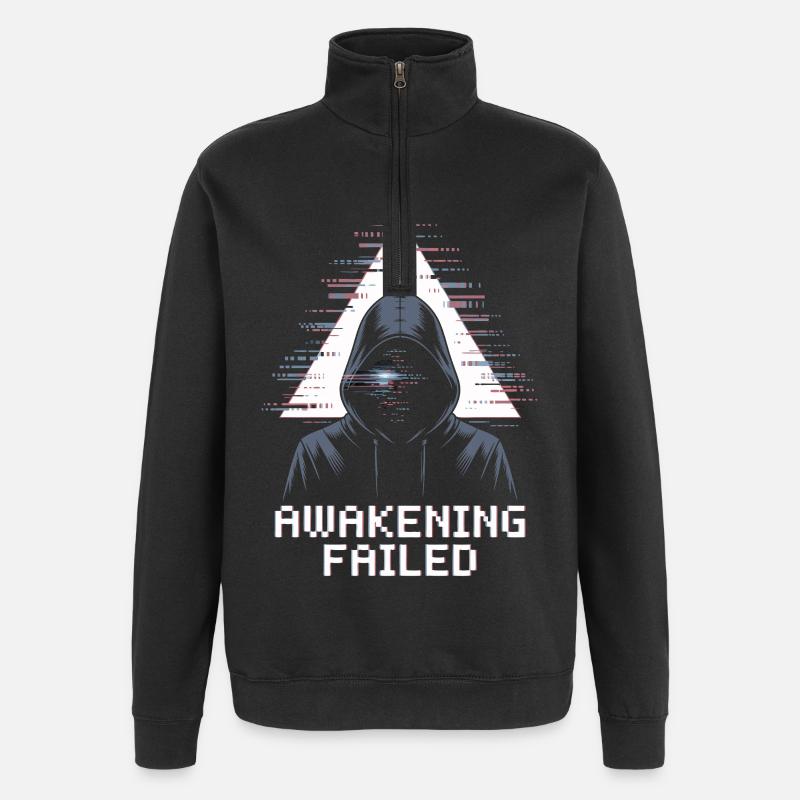Awakening Failed Glitch im Hacker-Stil - Quarter-Zip-Sweatshirt - Schwarz