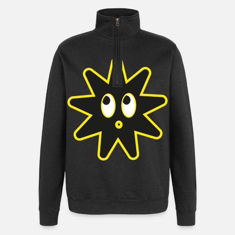 logo_etoile_seule_big - Sweat à zip 1/4 - noir