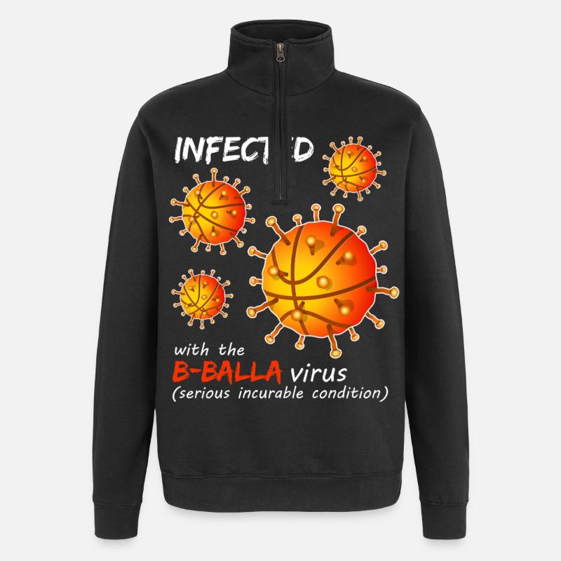 Virus du basket-ball de B-Balla - Sweat à zip 1/4 - noir