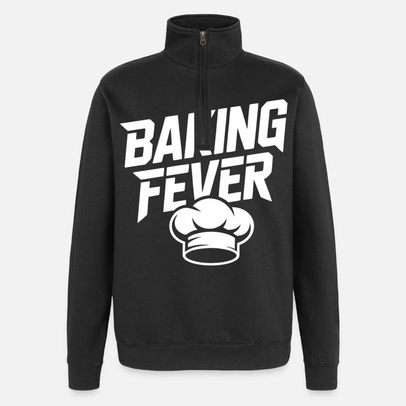 Backfieber Logo with Chef's Hat - Quarter-Zip Sweatshirt - black