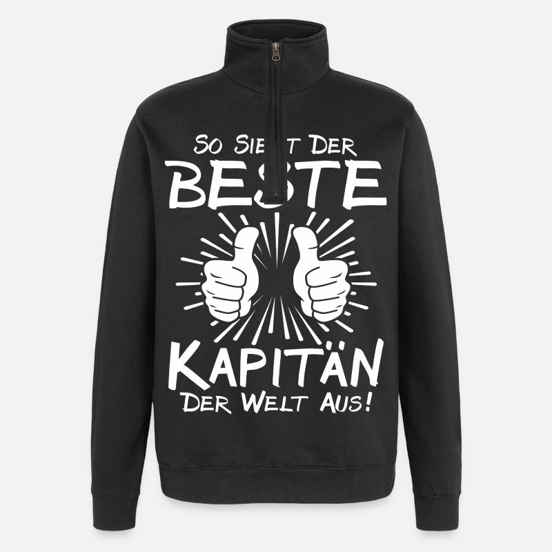 Bester Kapitän - Quarter-Zip-Sweatshirt - Schwarz