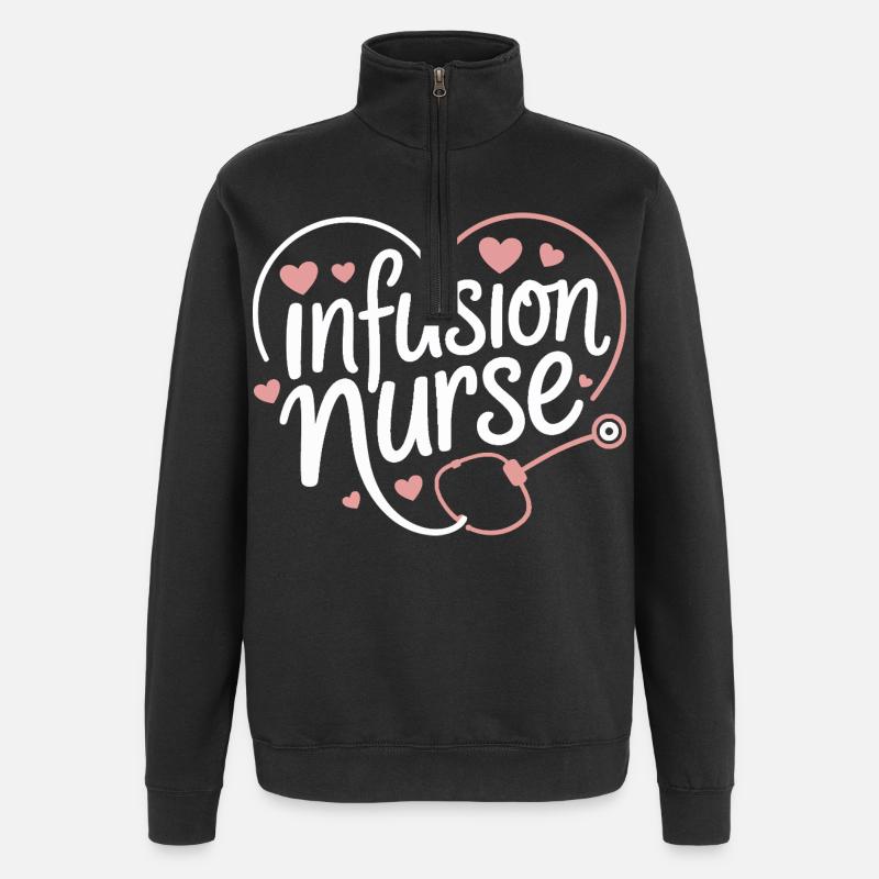 Conception du cœur pour infirmière d’infusion - Sweat à zip 1/4 - noir