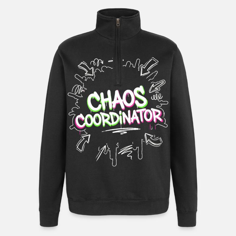Chaos Coordinator - Quarter-Zip-Sweatshirt - Schwarz