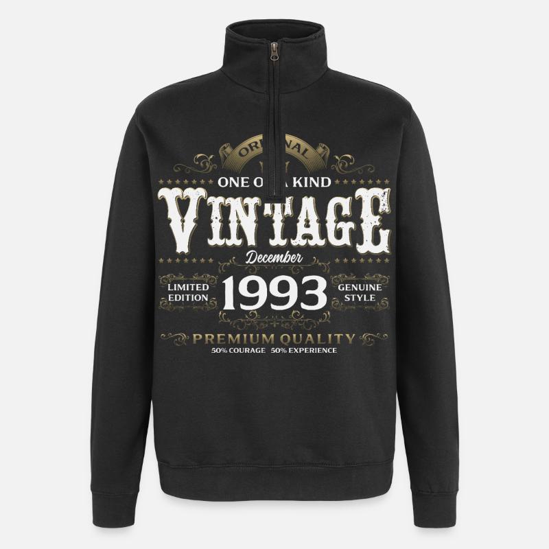 32e anniversaire Millésime décembre 1993 - Sweat à zip 1/4 - noir