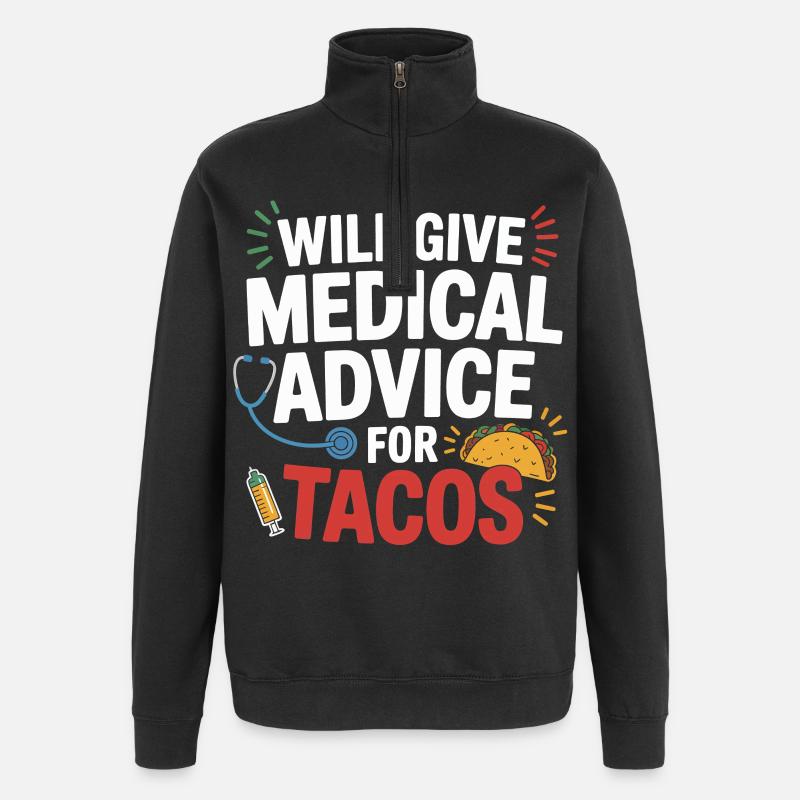 Conseils médicaux pour les tacos - Sweat à zip 1/4 - noir