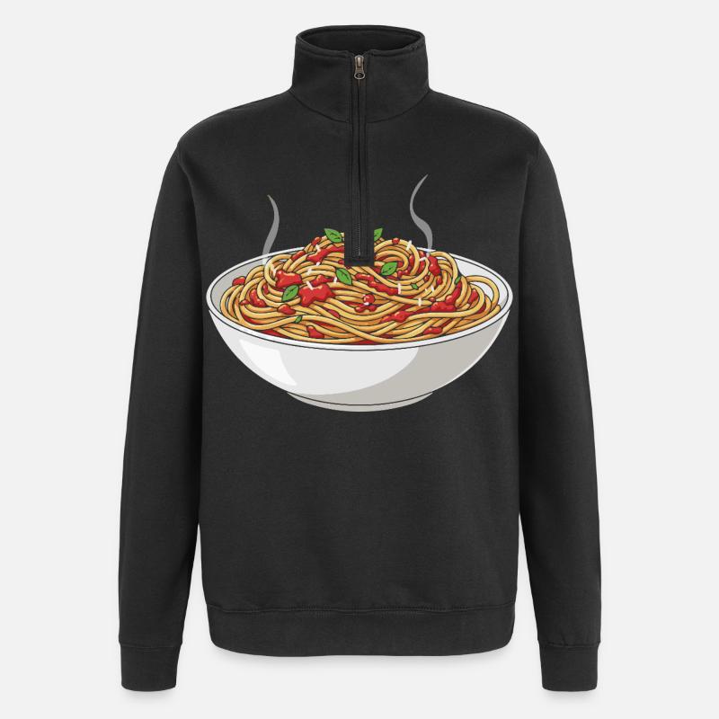 Spaghetti Dampftraum - Quarter-Zip-Sweatshirt - Schwarz