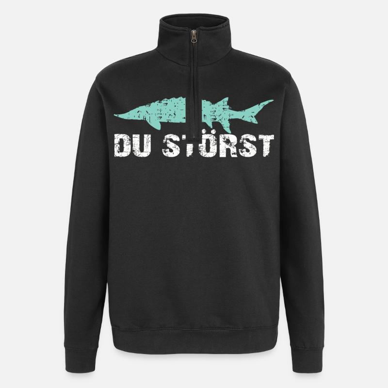 motif et expression drôles et troublants - Sweat à zip 1/4 - noir