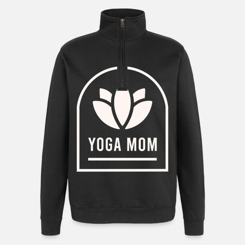 Maman yogi maman - Sweat à zip 1/4 - noir