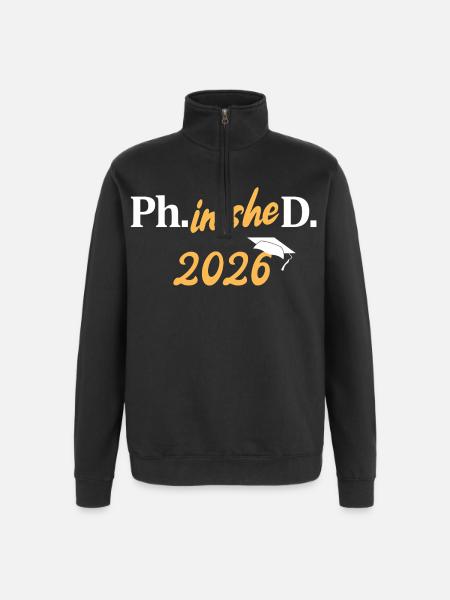 Doktorgrad 2026 PhD Doktorgrad Doktorgrad - Sweatshirt med 1/4 lynlås - sort