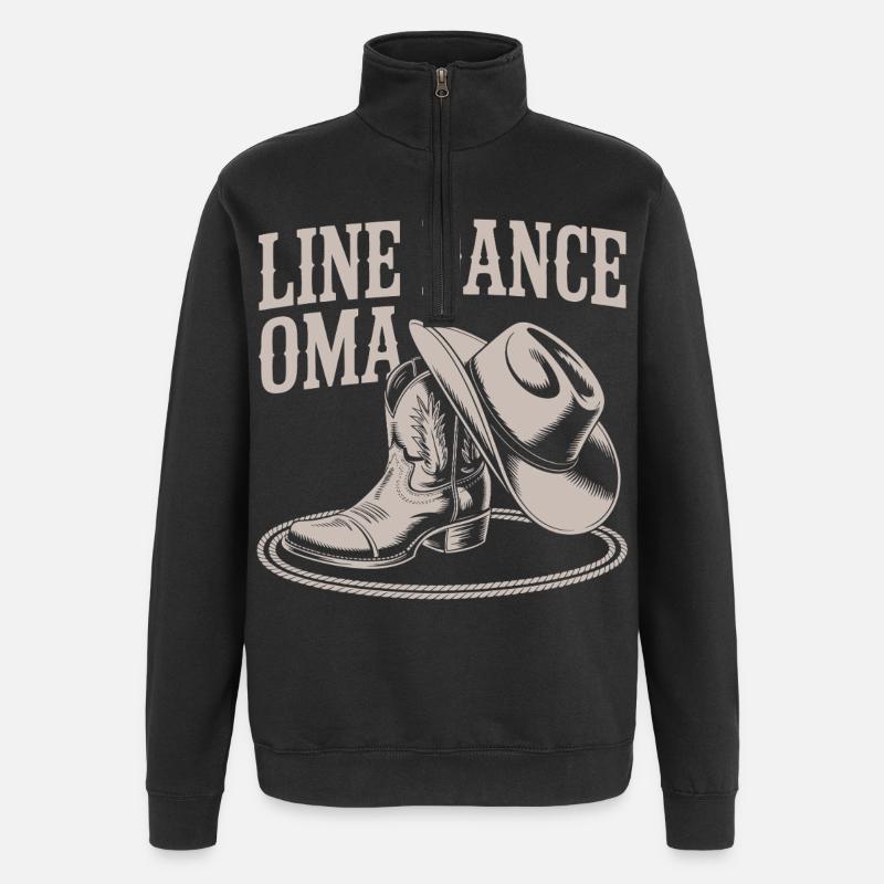 Line Dance Oma Western Boots - Quarter-Zip-Sweatshirt - Schwarz