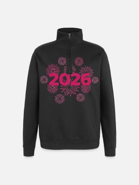 2026 Feuerwerk Silvesterfeier - Quarter-Zip-Sweatshirt - Schwarz
