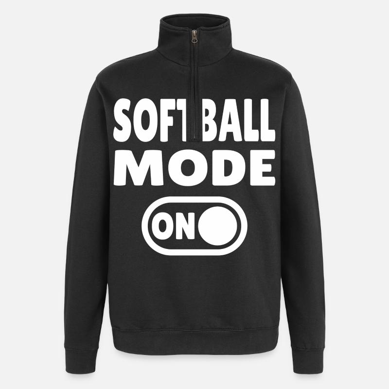 Mode softball activé - Sweat à zip 1/4 - noir