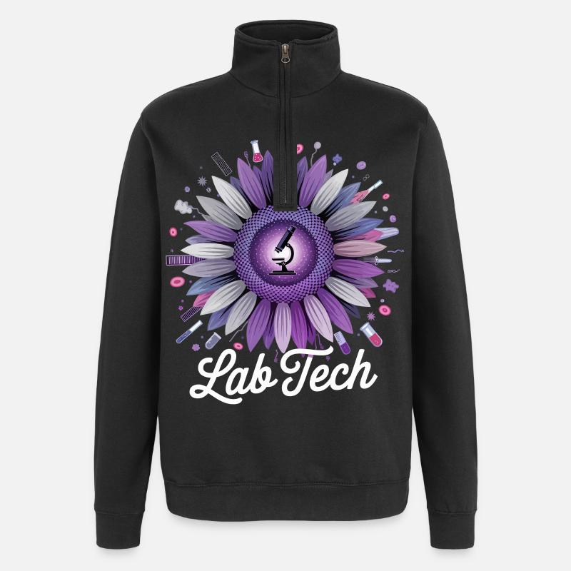 LabTech Sunflower Microscope - Quarter-Zip Sweatshirt - black