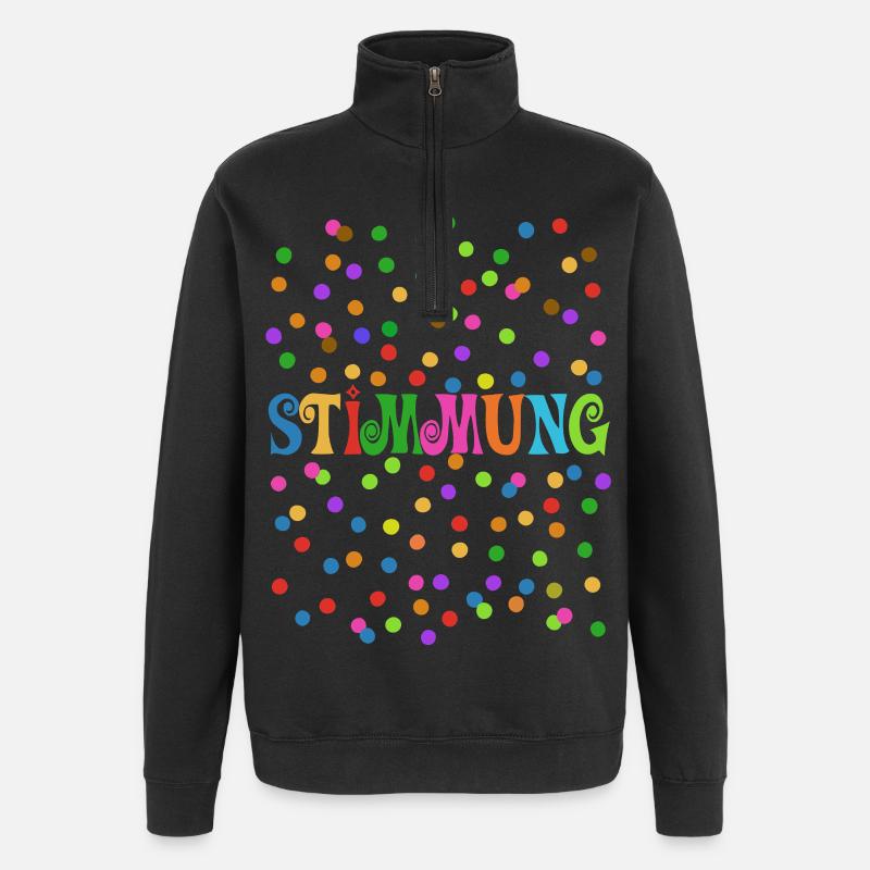 Carnaval - Carnaval - Atmosphère - Confettis - Sweat à zip 1/4 - noir